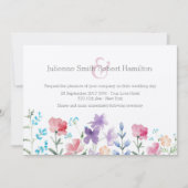 ワイルドフラワーかわいらしズ水彩結婚式招待状 招待状 (正面)