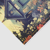 ワイルドフラワーかわいらしパス付きキャビンイラストレーション 薄葉紙 (詳細)