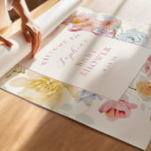 ワイルドフラワーかわいらしピンクボウ赤ちゃんシャワーへようこそ ポスター