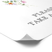 ワイルドフラワーかわいらしブーケ赤ちゃんシャワーサイン ポスター (角)