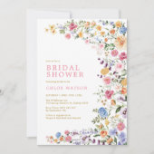 ワイルドフラワーかわいらしメドウブライダルシャワー 招待状 (正面)