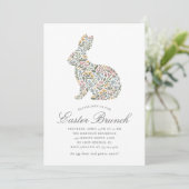 ワイルドフラワーかわいらしラビットイースターブランチ 招待状 (スタンド正面)