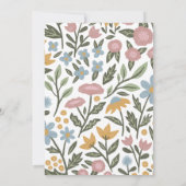 ワイルドフラワーかわいらしラビットイースターブランチ 招待状 (裏面)