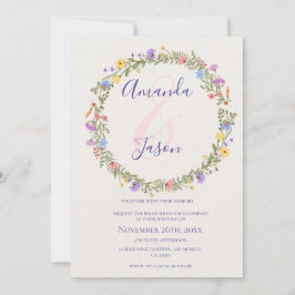 ワイルドフラワーかわいらしリース黄結婚紫