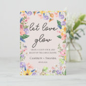 ワイルドフラワーがグロー結婚のグロースティックカードを愛する 招待状 (スタンド正面)
