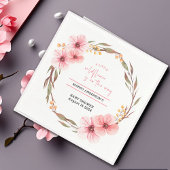 ワイルドフラワーがピンクの赤ちゃんシャワーの途中にある スタンダードカクテルナプキン