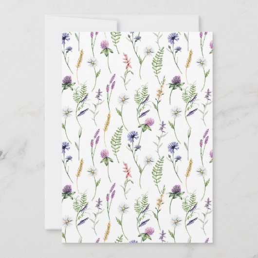 ワイルドフラワーがベイビーシャワー招待状 招待状 (裏面)