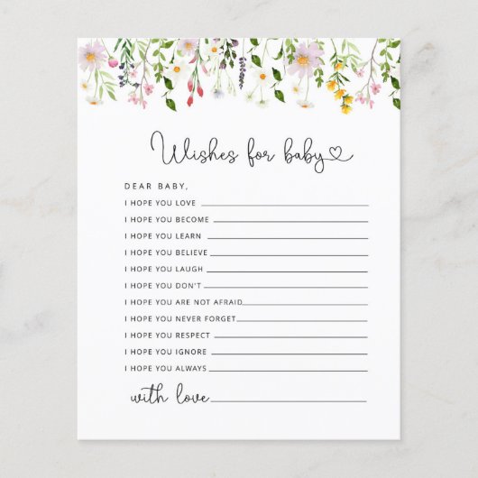 ワイルドフラワーがベビーカードを願う (正面)