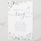 ワイルドフラワーがリングを入れたブライダルシャワーゲーム (正面)