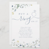 ワイルドフラワーがリングを入れたブライダルシャワーゲーム (正面/裏面)