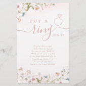 ワイルドフラワーがリングを入れたブライダルシャワーゲーム (正面)