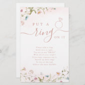 ワイルドフラワーがリングを入れたブライダルシャワーゲーム (正面/裏面)