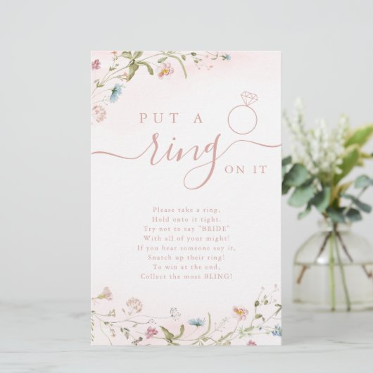 ワイルドフラワーがリングを入れたブライダルシャワーゲーム (スタンド正面)