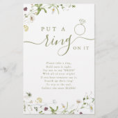 ワイルドフラワーがリングを入れたブライダルシャワーゲーム (正面)