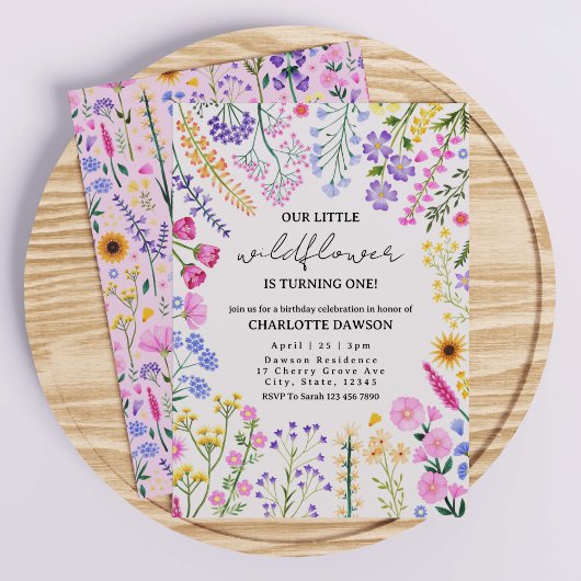 ワイルドフラワーが一人娘を最初に誕生日 招待状