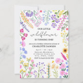 ワイルドフラワーが一人娘を最初に誕生日 招待状 (正面)