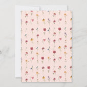 ワイルドフラワーが一歳の誕生日を迎える少女 招待状 (裏面)