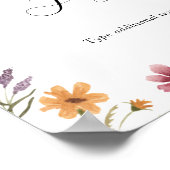 ワイルドフラワーが咲くオーダーメイド テキスト サイン (角)