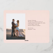 ワイルドフラワーが囲む Save the Date 箔招待状 (裏面)