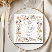 ワイルドフラワーが恋に落ちる エレガントなウェディング スタンダードカクテルナプキン