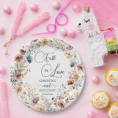 ワイルドフラワーが恋に落ちる エレガントなウェディング ペーパープレート (パーティー)