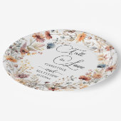 ワイルドフラワーが恋に落ちる エレガントなウェディング ペーパープレート (アングル)