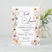 ワイルドフラワーが恋に落ちる 詳細は裏面に ウェディング 招待状 (スタンド正面)