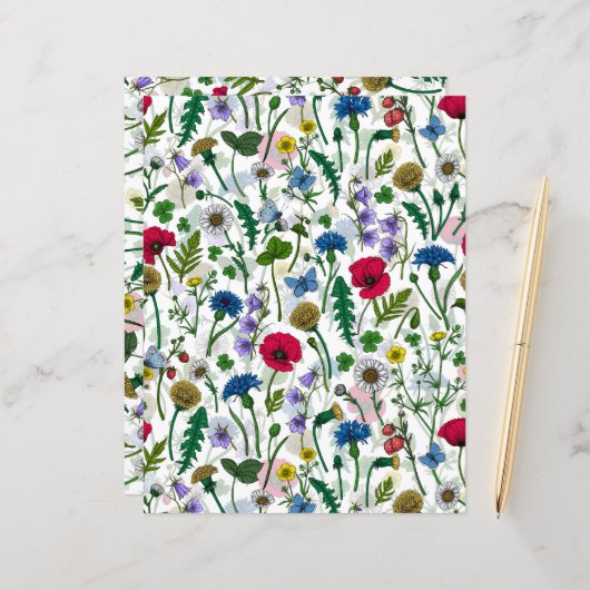 ワイルドフラワーが白いオフ (正面/裏面インサイチュ)