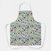 ワイルドフラワーが白いオフ エプロン (正面)