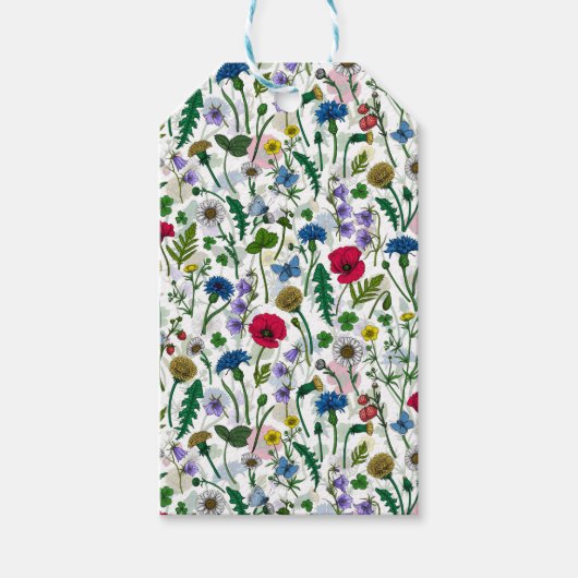 ワイルドフラワーが白いオフ ギフトタグ (正面)