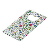 ワイルドフラワーが白いオフ クレジットカード栓抜き (正面アングル)