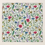 ワイルドフラワーが白いオフ スカーフ<br><div class="desc">種々絵を描の野生の花のハンドコレクション。</div>