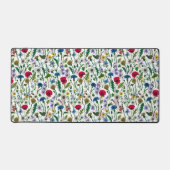 ワイルドフラワーが白いオフ デスクマット (正面)