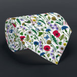 ワイルドフラワーが白いオフ ネクタイ<br><div class="desc">種々絵を描の野生の花のハンドコレクション。</div>