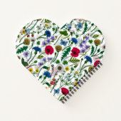 ワイルドフラワーが白いオフ ノートブック (裏面)