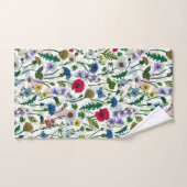 ワイルドフラワーが白いオフ バスタオルセット (ハンドタオル)