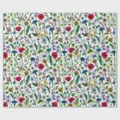ワイルドフラワーが白いオフ ラッピングペーパー (フラット)