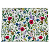 ワイルドフラワーが白いオフ ラージペーパーバッグ (正面)