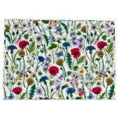 ワイルドフラワーが白いオフ ラージペーパーバッグ (裏面)