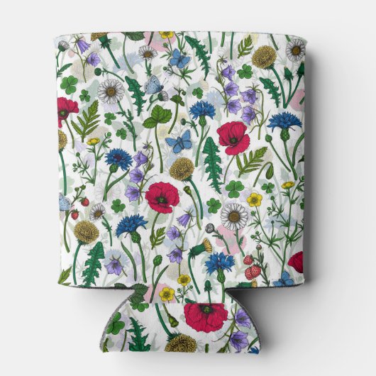 ワイルドフラワーが白いオフ 缶クーラー (裏面)