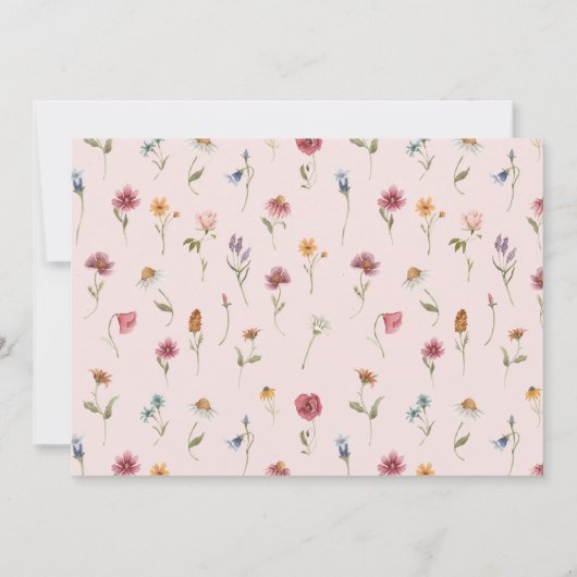 ワイルドフラワーが誕生日の一枚の写真を撮る 招待状 (裏面)