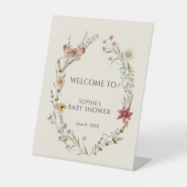ワイルドフラワーが赤ちゃんのシャワーを開花歓迎 台座サイン