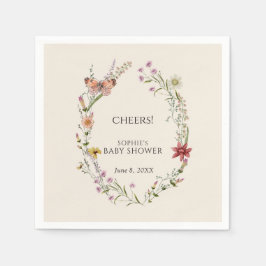 ワイルドフラワーが赤ちゃんのシャワーを開花 スタンダードカクテルナプキン