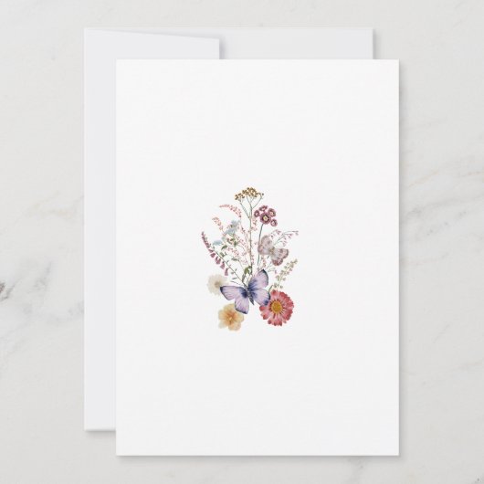 ワイルドフラワーが赤ちゃんのシャワーを開花 招待状 (裏面)