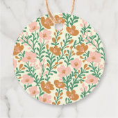 ワイルドフラワーつる植物ピンクグリーンエレガントウェディングカスタム フェイバータグ (裏面)