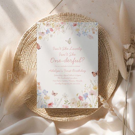 ワイルドフラワーではない彼女オンダーフル誕生日招待状 招待状