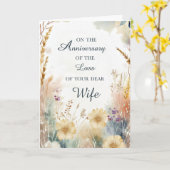 ワイルドフラワーで妻を亡くしてからの記念日 カード (黄色い花)