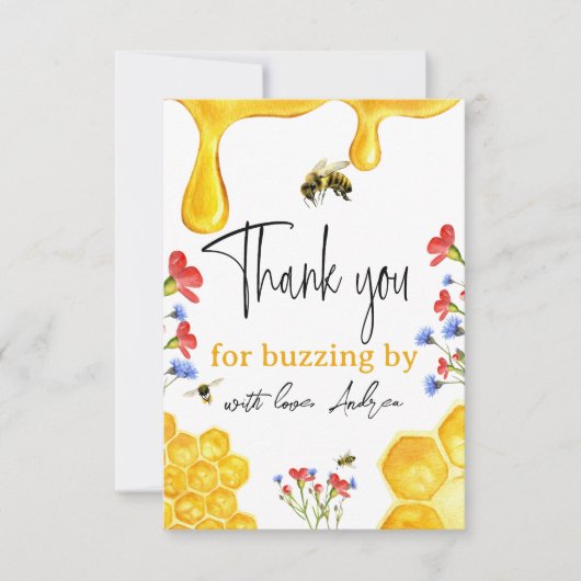 ワイルドフラワーとイエローハニービーウォーターのカラーフローラ サンキューカード (正面)