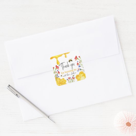 ワイルドフラワーとイエローハニービーウォーターのカラーフローラ スクエアシール (封筒)