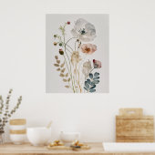 ワイルドフラワーとインスタントダウンロードアート ポスター (キッチン)